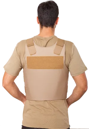 Man Wearing Concealable Bulletproof Vest