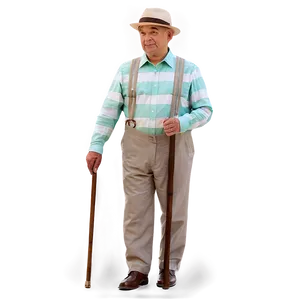 Man With Cane PNG 05042024
