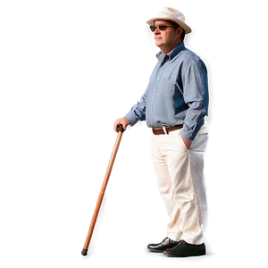 Man With Cane PNG 05042024