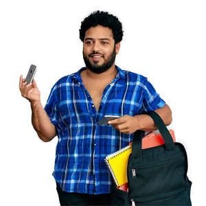 Man With Laptop Bag PNG 10