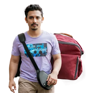 Man With Laptop Bag PNG Loe44