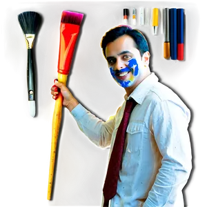 Man With Paintbrush PNG 05042024