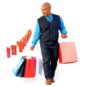 Man With Shopping Bags PNG 88