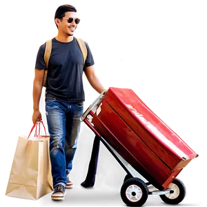 Man With Shopping Bags PNG Hbc