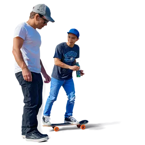 Man With Skateboard PNG 05042024