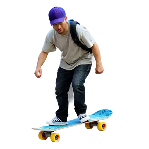 Man With Skateboard PNG Lhx