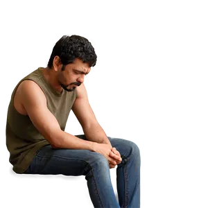 Man With Sorrowful Pose Png Gfx PNG image