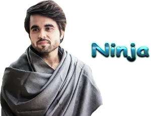 Man Wrappedin Blanket Ninja PNG image