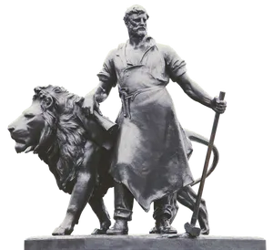 Manand Lion Statue Sculpture PNG