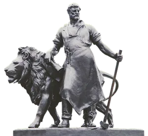 Manand Lion Statue Sculpture PNG image