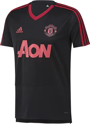 Manchester United Black A O N Jersey PNG