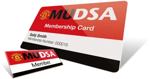 Manchester United M U D S A Membership Card PNG image