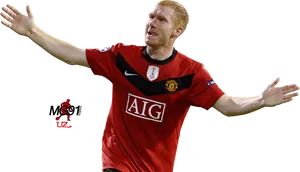 Manchester United Player Celebration PNG image