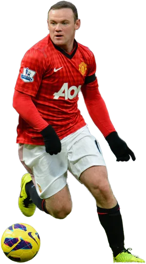 Manchester United Playerin Action PNG image