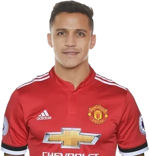 Manchester United Playerin Red Kit PNG image