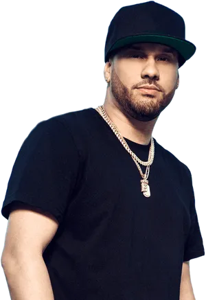 Manin Black Shirtand Cap PNG image