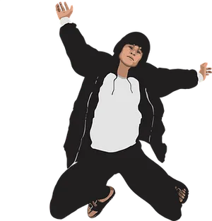 Manin Hoodie Dancing Illustration