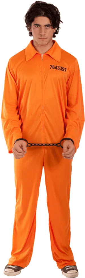 Manin Orange Prison Uniform PNG image