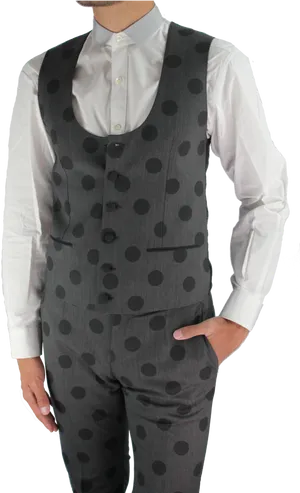 Manin Polka Dot Vestand Pants PNG