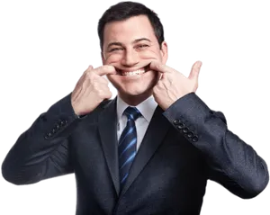 Manin Suit Forced Smile PNG image