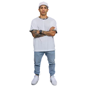 Manin White Capand T Shirt PNG image