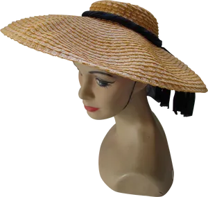 Mannequin Displaying Straw Hat PNG