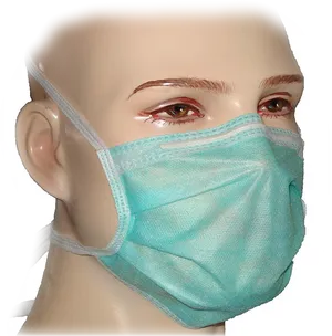 Mannequin Head Wearing Surgical Mask PNG image