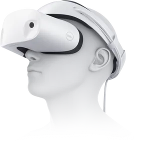 Mannequin Head Wearing V R Headset PNG image