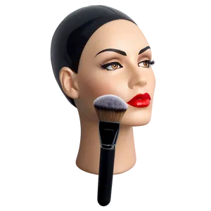 Mannequin Head With Makeup Brush PNG Phq