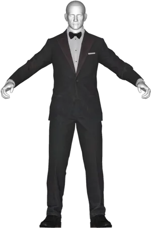 Mannequinin Black Tuxedo PNG image