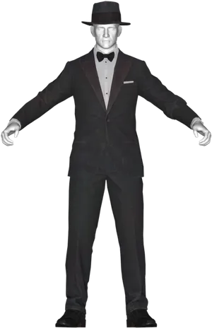 Mannequinin Classic Tuxedoand Hat PNG image