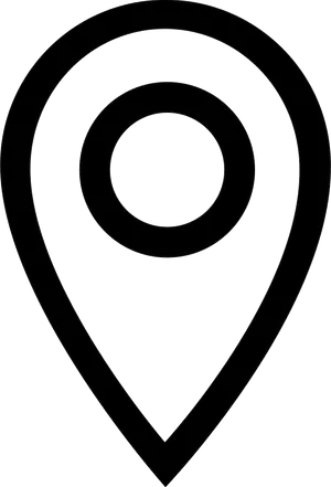 Map Pin Icon Blackand White PNG image