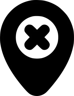 Map Pin Iconwith X Mark PNG image