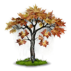 Maple Tree In Rainy Weather Png Uba PNG image