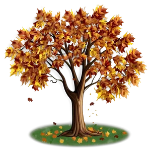 Maple Tree With Falling Leaves Png 06122024 PNG image