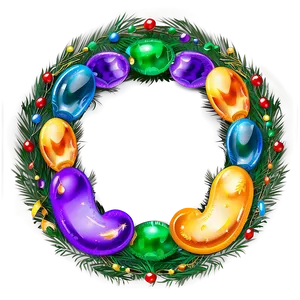 Mardi Gras Celebration Wreath PNG 93