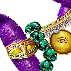 Mardi Gras Celebration Wreath PNG Lbj10
