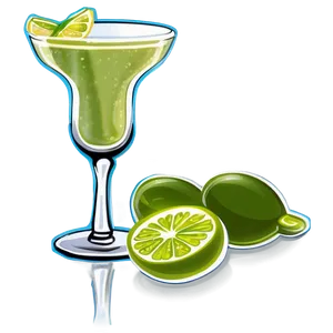 Margarita Glass Illustration PNG 61