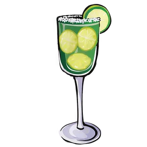 Margarita Glass Illustration PNG Mec