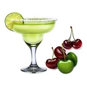 Margarita Glass With Cherry PNG 06292024