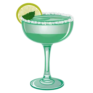 Margarita Glass With Mint PNG Vpw