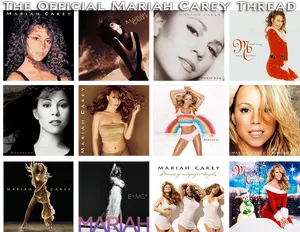 Mariah Carey Album Covers Collage PNG image