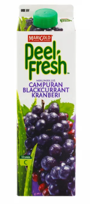 Marigold Peel Fresh Blackcurrant Juice Carton PNG image