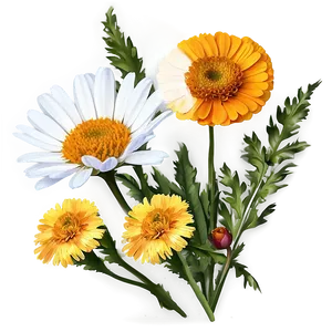 Marigolds And Daisies PNG 17