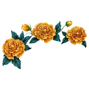 Marigolds Border Design PNG Sia PNG