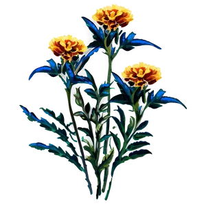 Marigolds Floral Pattern PNG Vcr