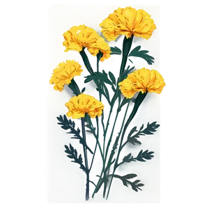 Marigolds Greeting Card PNG Peu PNG