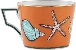 Marine Life Decorated Tea Cup