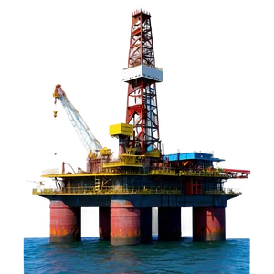 Marine Oil Drilling Rig PNG 06122024