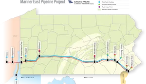 Mariner East Pipeline Project Map PNG image